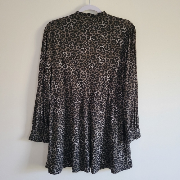 Style & Co Leopard Tunic Fall Blouse Top Size L - Picture 4 of 9